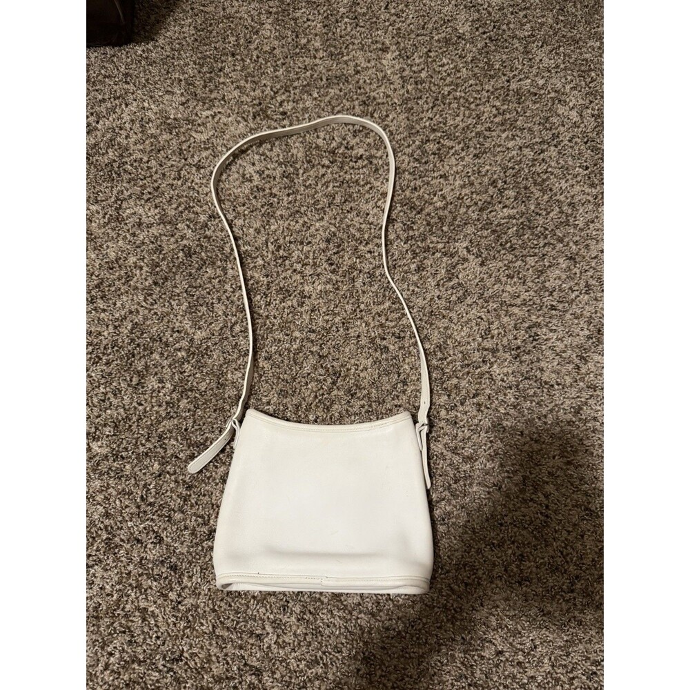 Vintage 1998 Coach Mambo Hobo 9062 Bone White Leather USA Crossbody